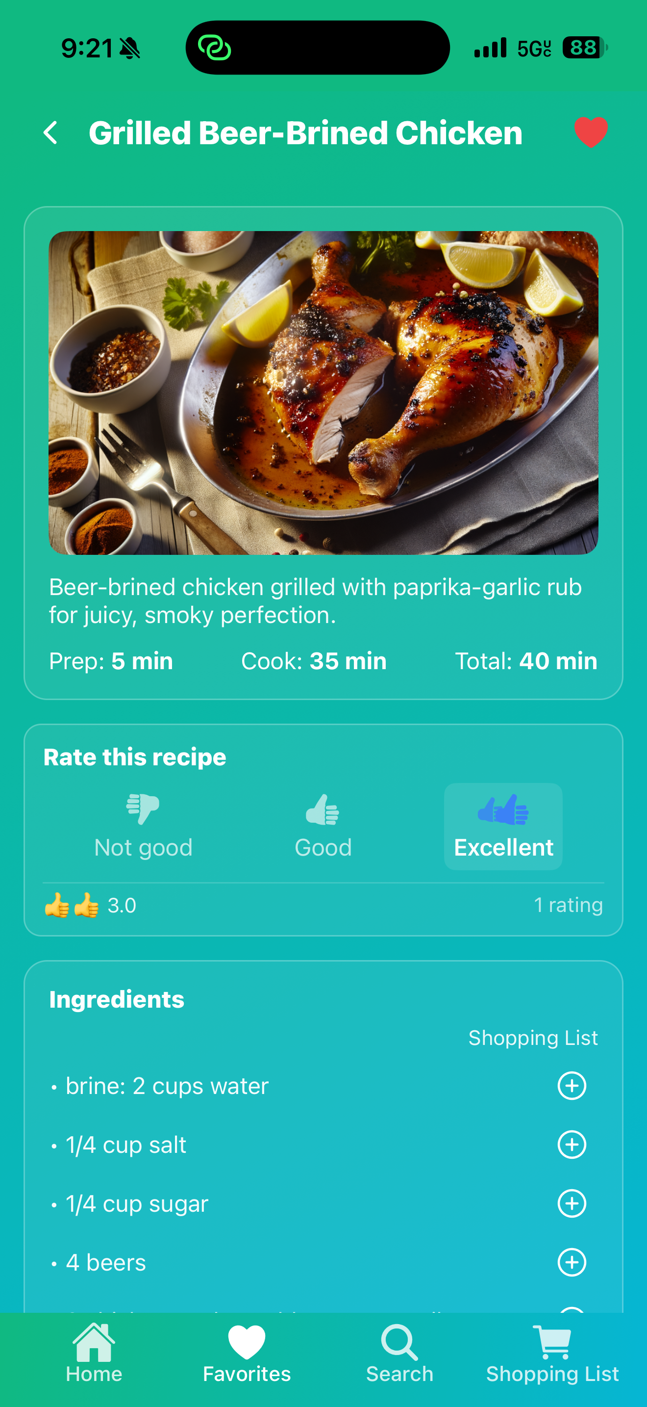 Grilled Beer-Brined Chicken recipe details